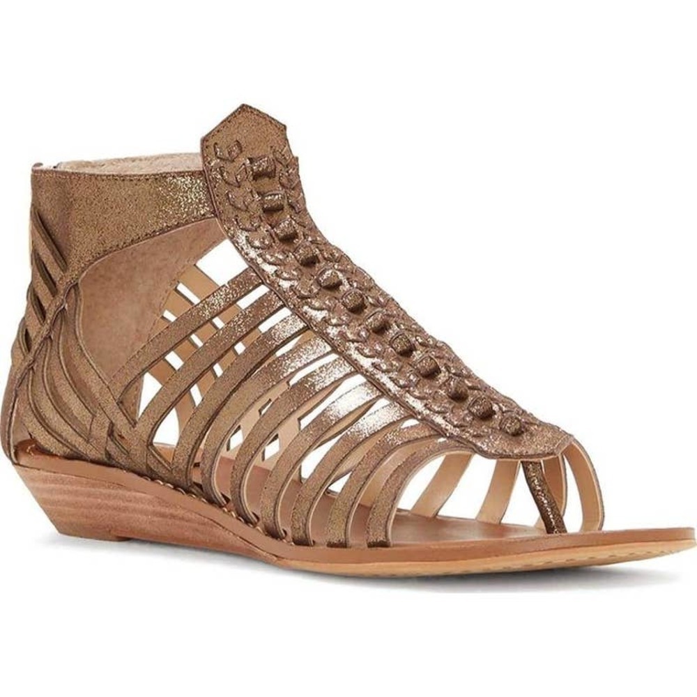 Vince Camuto Women's Seanna Bronze‎ Suede Wedge Sandal size 9.5